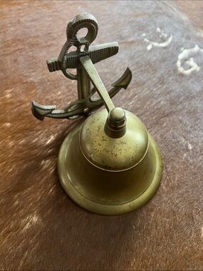 Brass Anchor Wall Bell - Nautical Home Accent